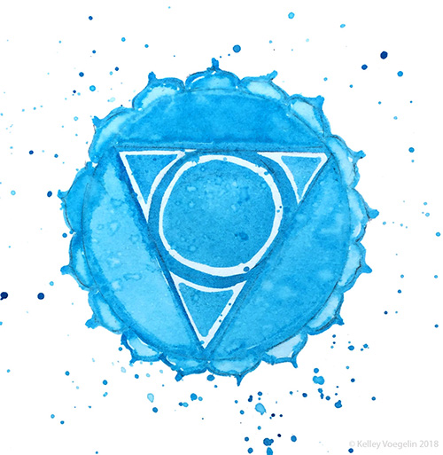 watercolor of fith chakra
