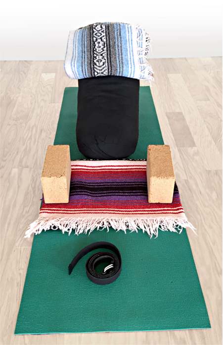 variety of Iyengar yoga props
