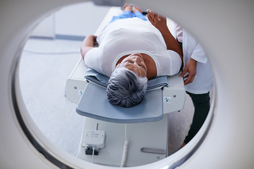 Woman Getting MRI Guided Uterine Ablation
